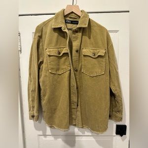 Zara Corduroy Button Down Shirt Jacket